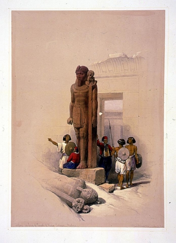 Colossus in front of Temple of Wady Saboua - Nubia