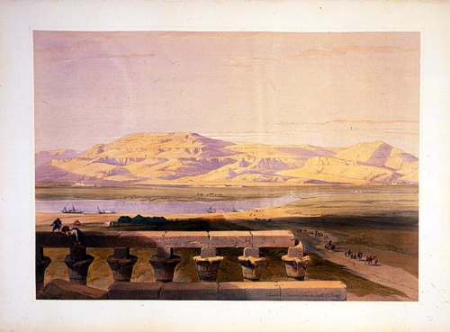 Lybyan chain of mountains from the Temple of Luxor