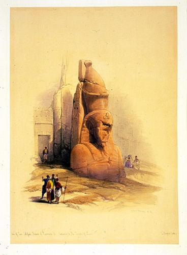 One of two colossal statues of Rameses II entrance to the Temple of Luxor