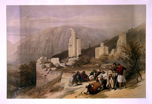 Remains of a triumphal arch at Petra March 8th 1839