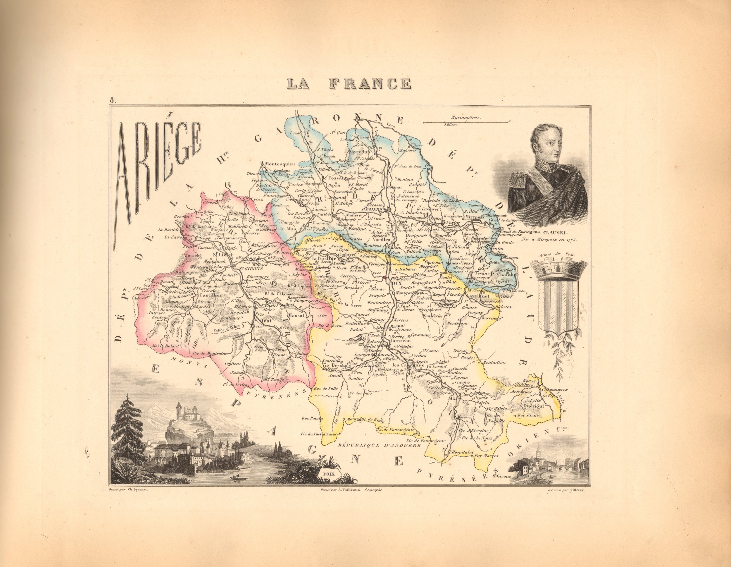 Ariege - French Department Map