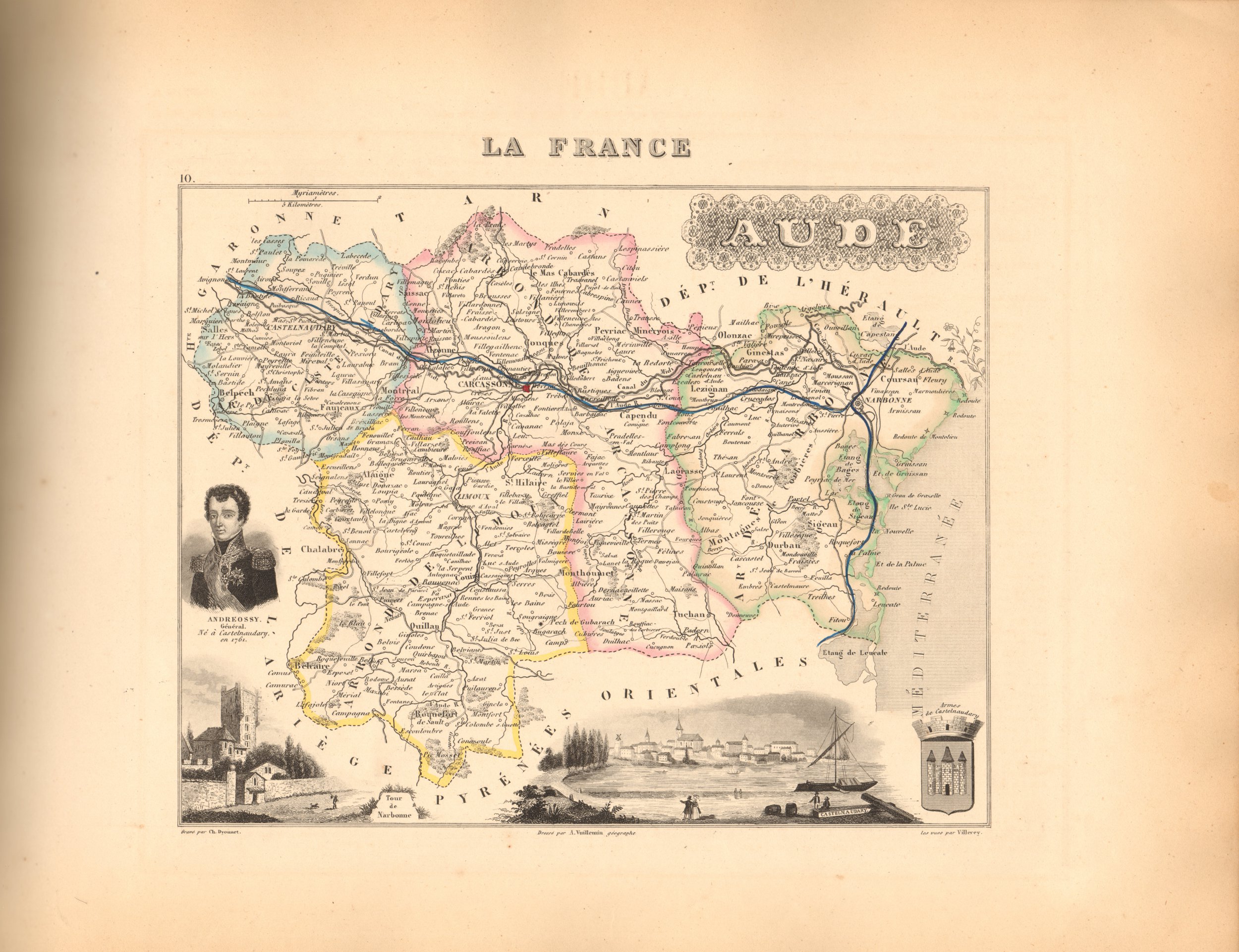 Aude - French Department Map