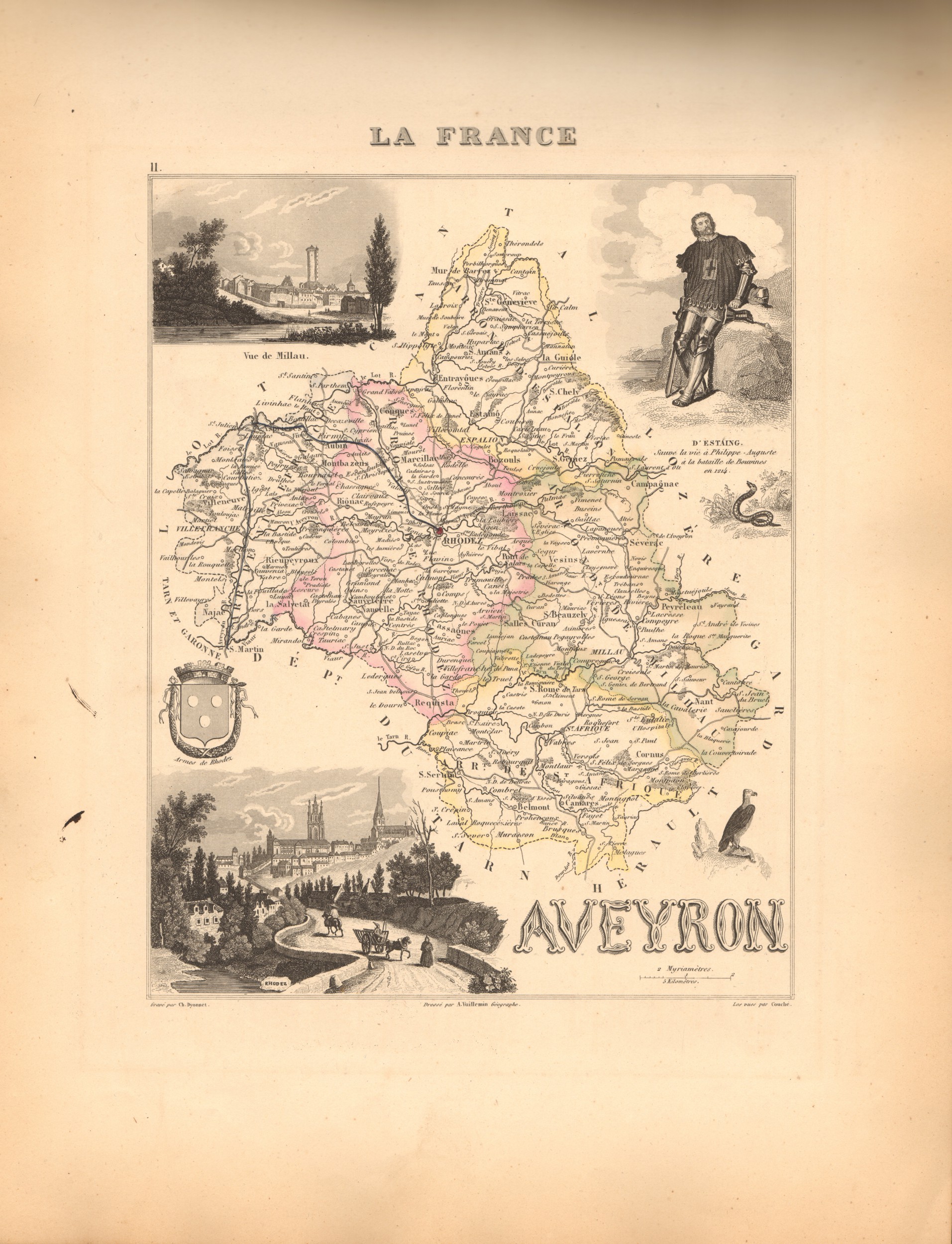 Aveyron - French Department Map