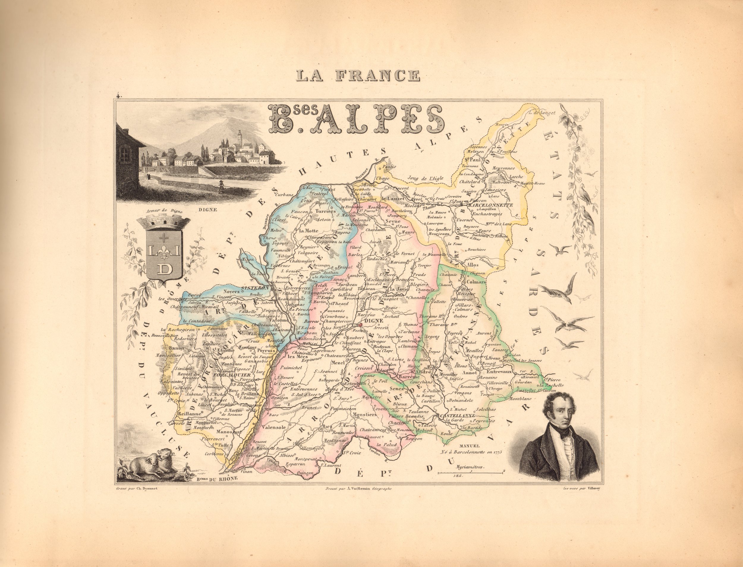 Basses Alpes - French Department Map