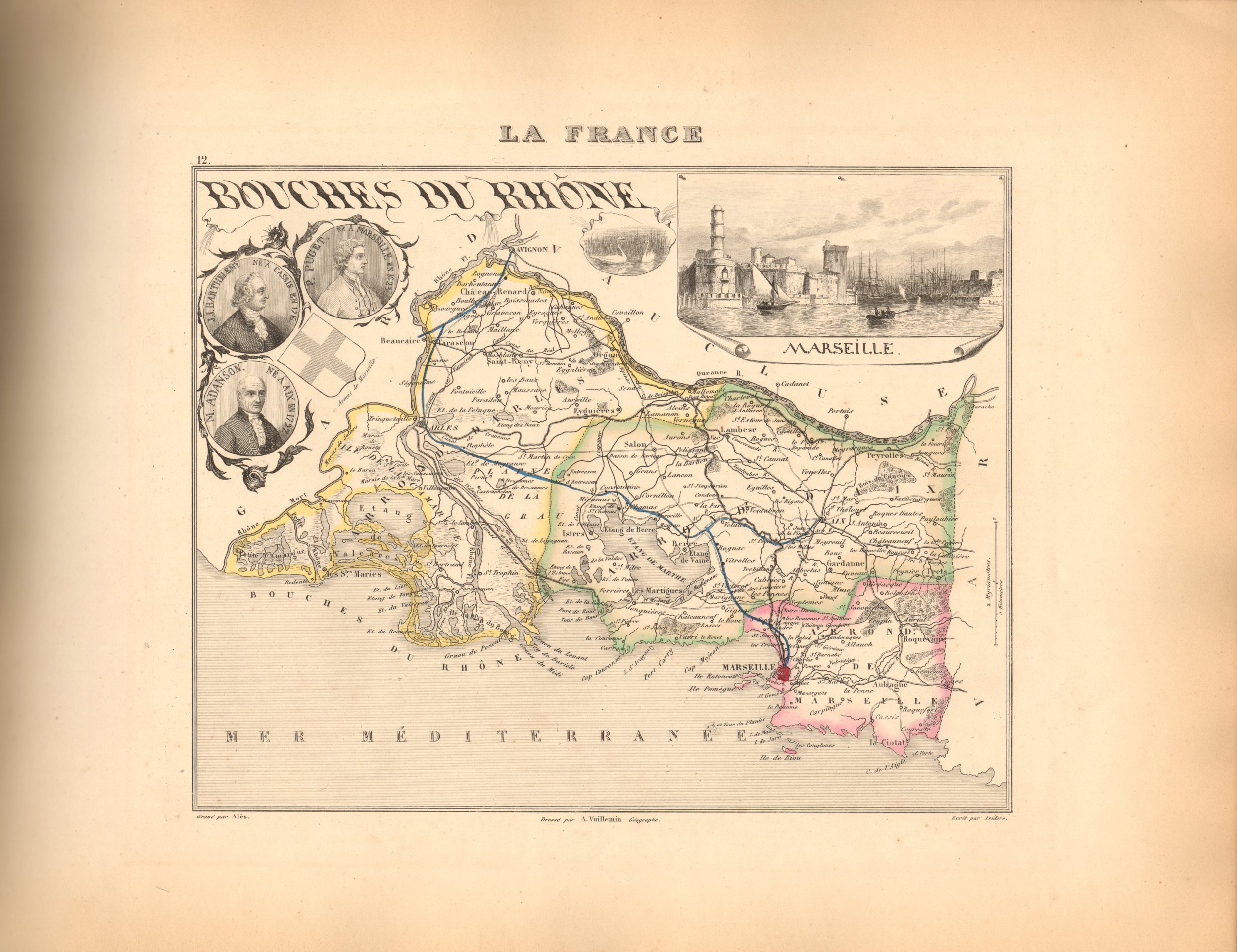 Bouches du Rhone - French Department Map