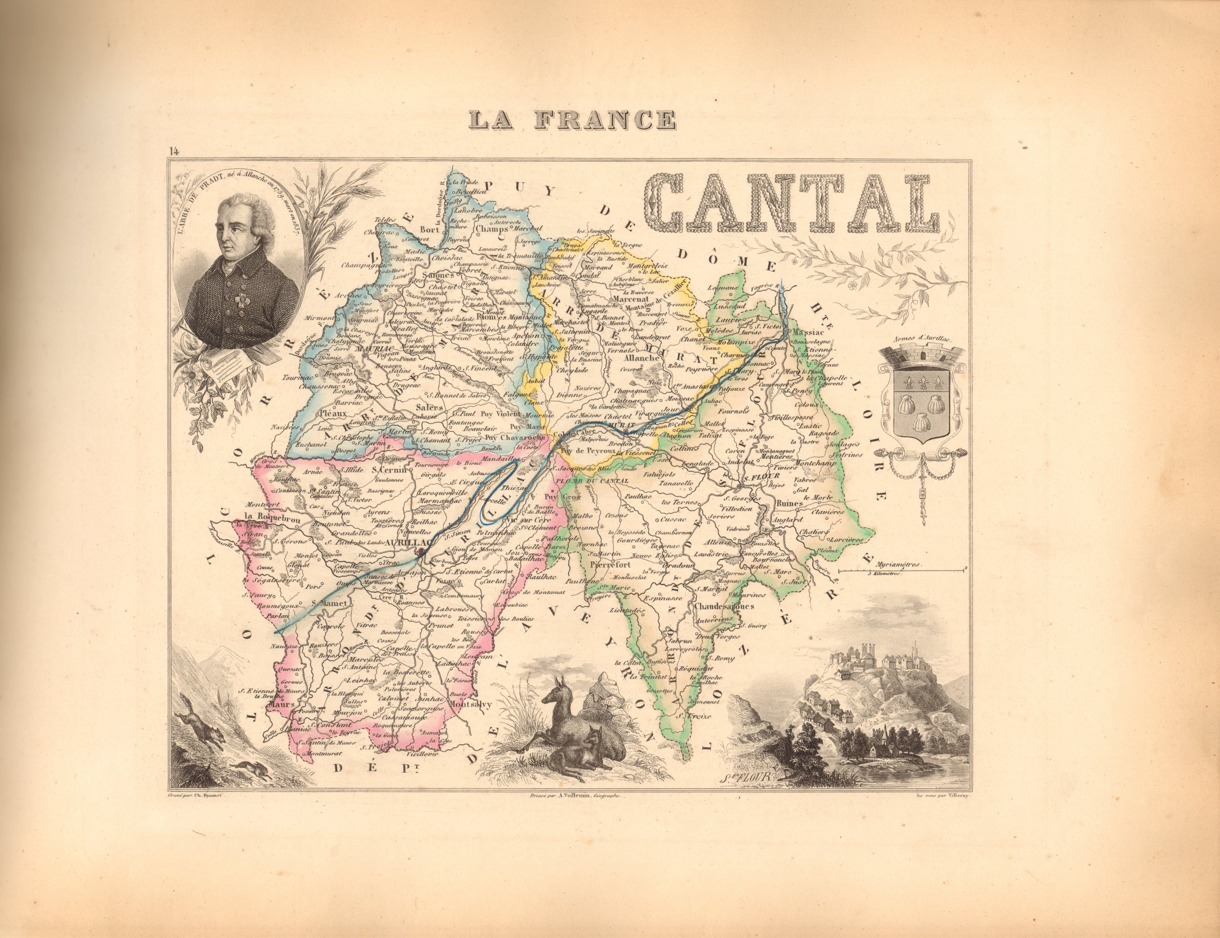 Cantal - French Department Map