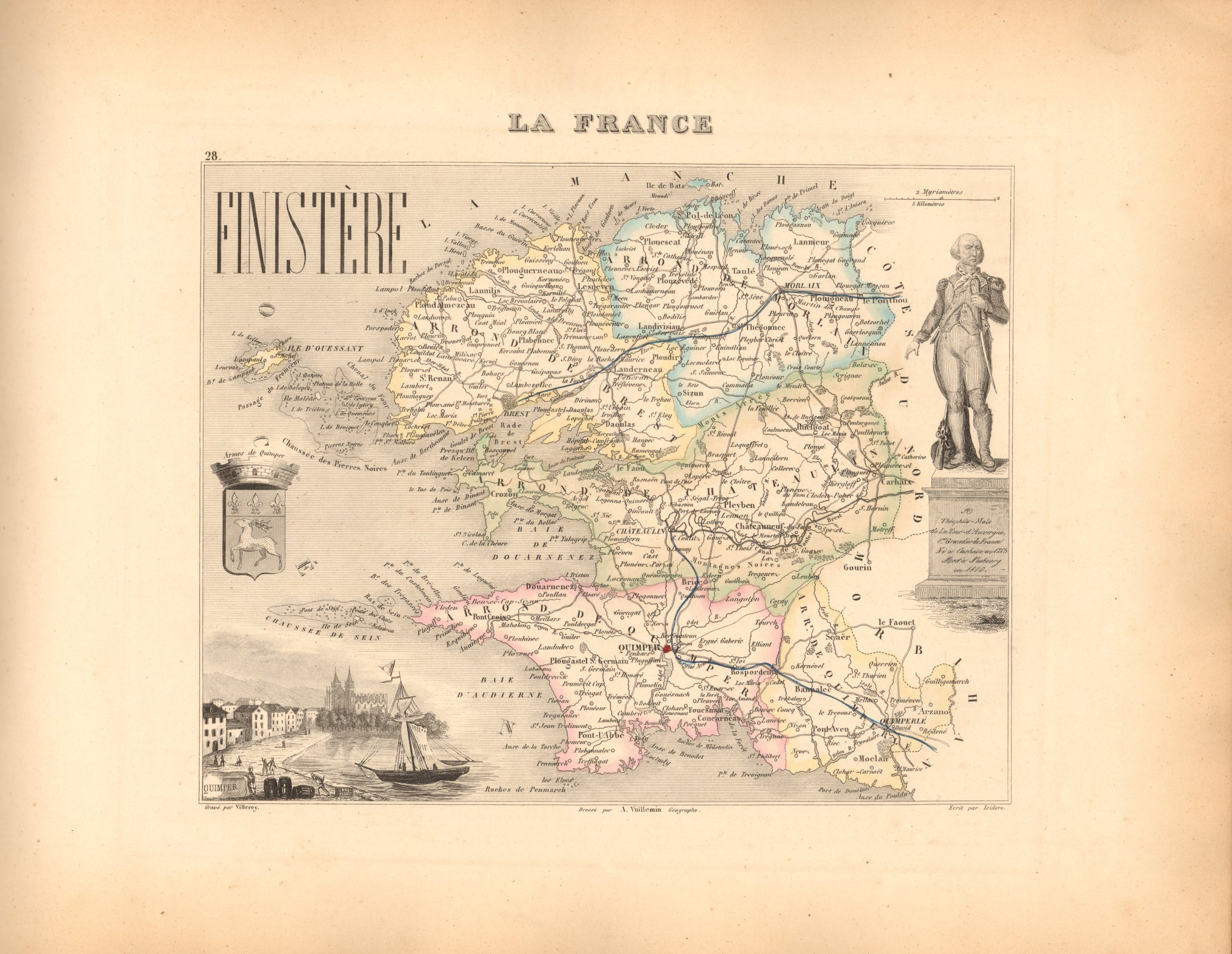 Finistere - French Department Map