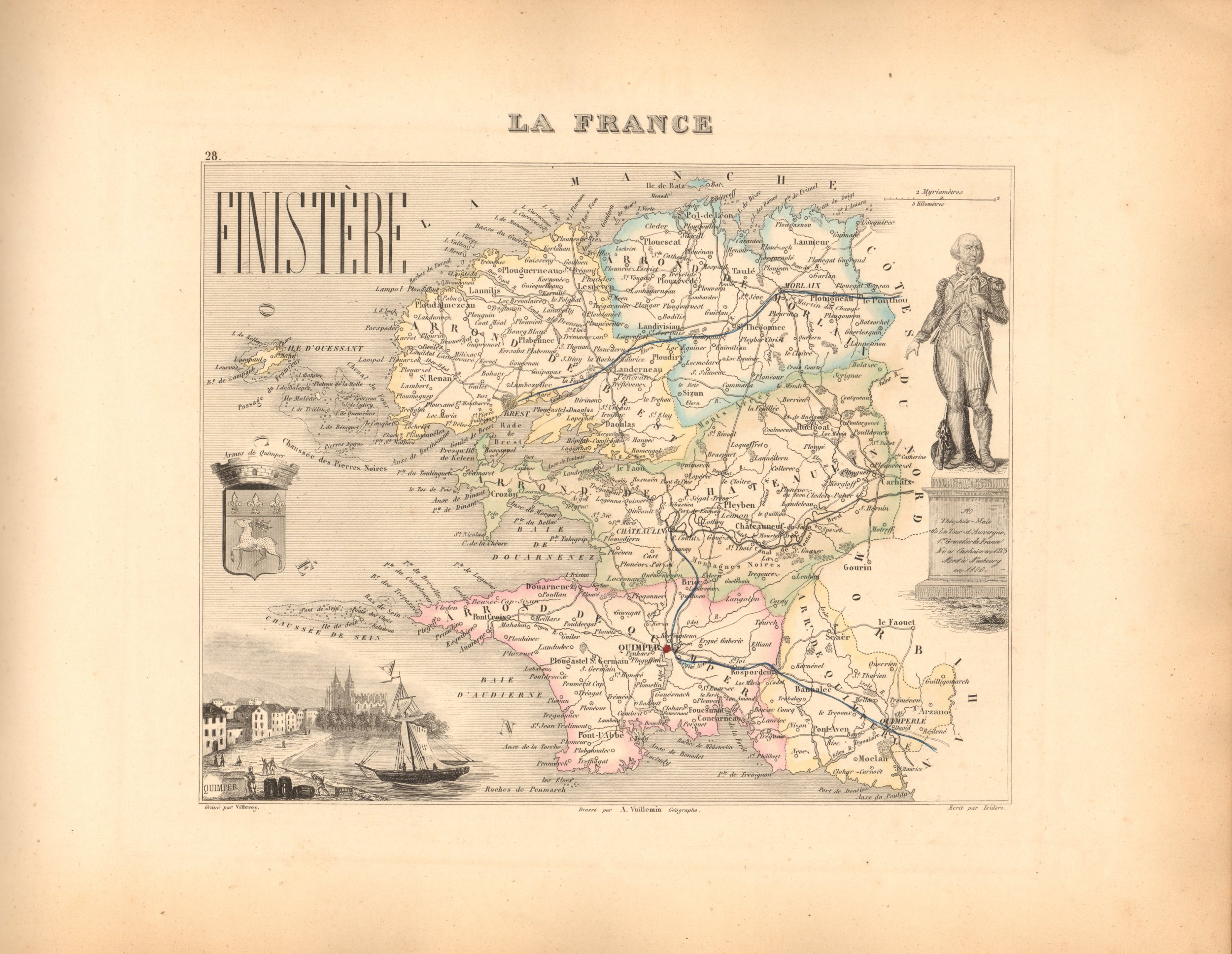 Finistere - French Department Map