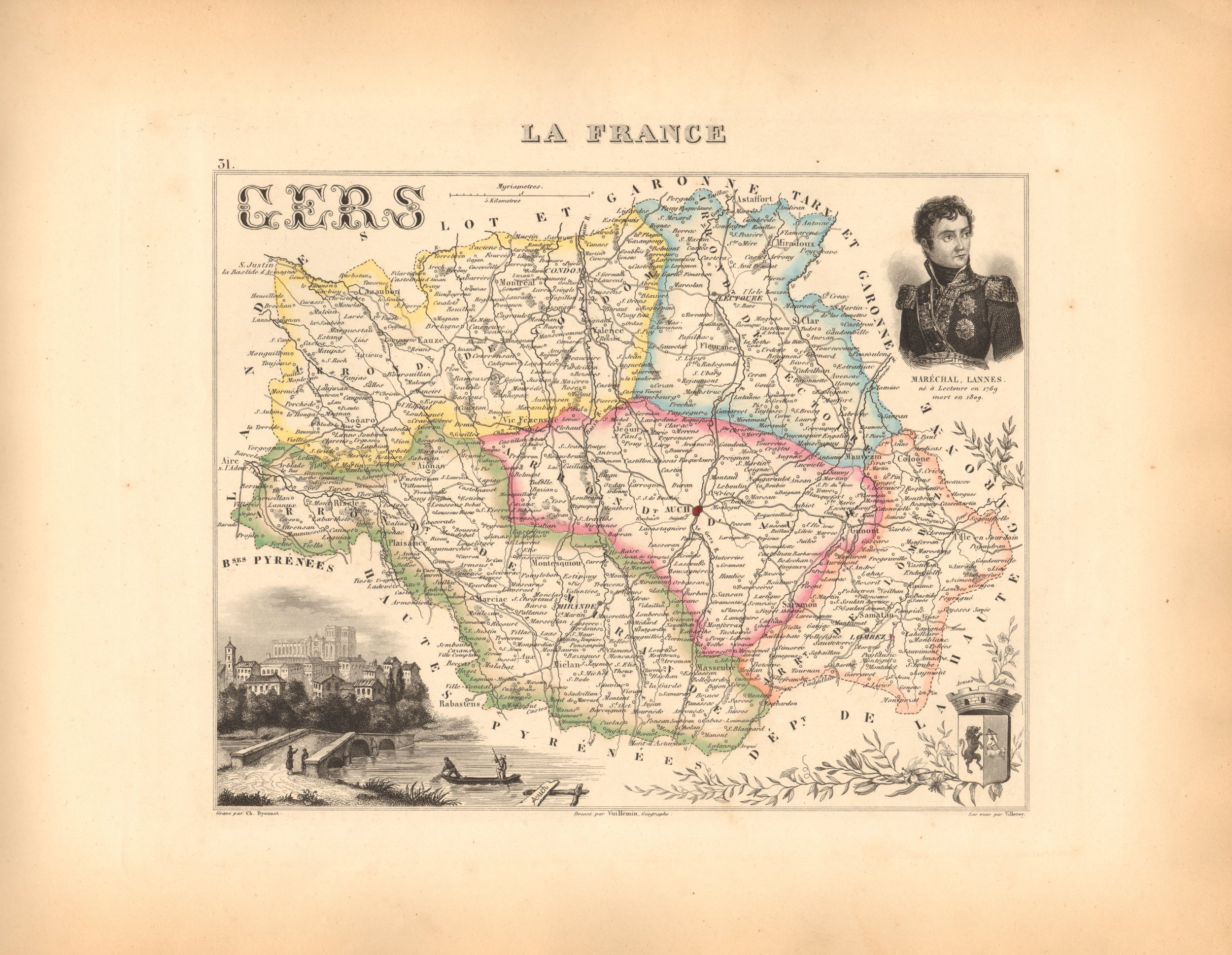 Gers - French Department Map