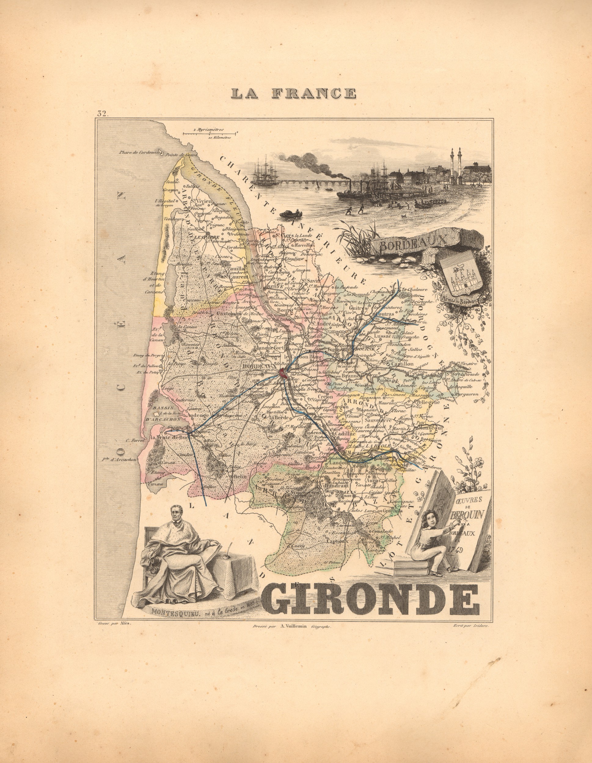 Gironde - French Department Map