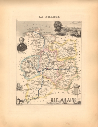 Ille et Vilaine - French Department Map