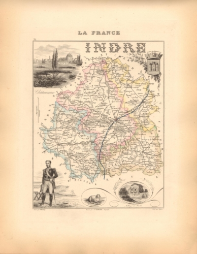 Indre - French Department Map