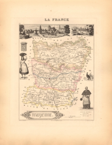 Mayenne - French Department Map