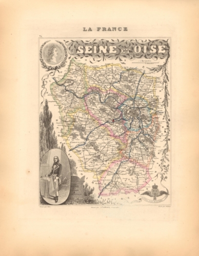 Seine et Oise - French Department Map