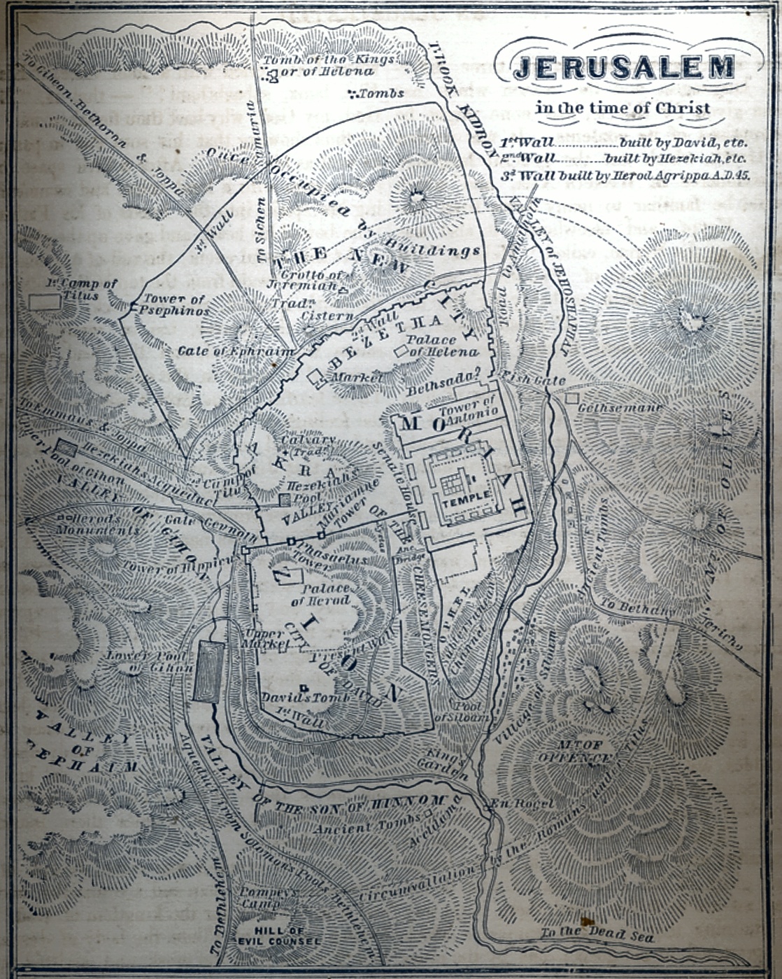 Jerusalem in the Time of Christ Map