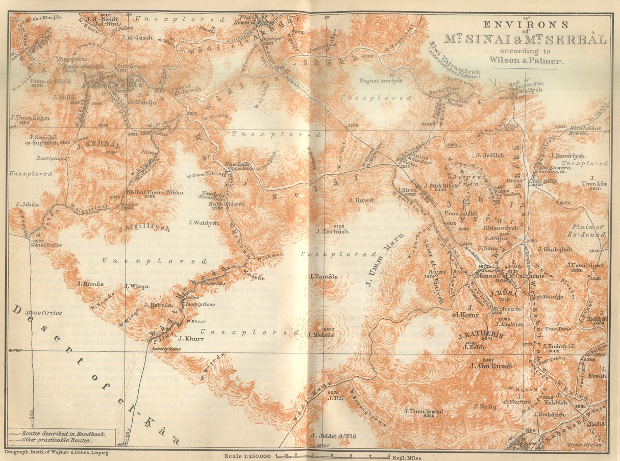 Envorons of Mt. Sinai and Mt. Serbal Map