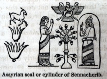 "Assyrian seal or cylinder of Sennacherib 	"