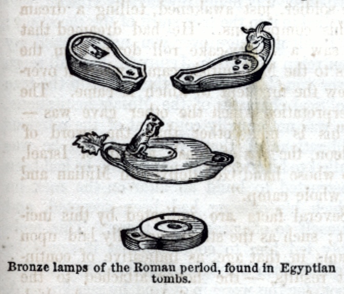 Bronze Lamps of the Roman Period, found in Egyptian tombs