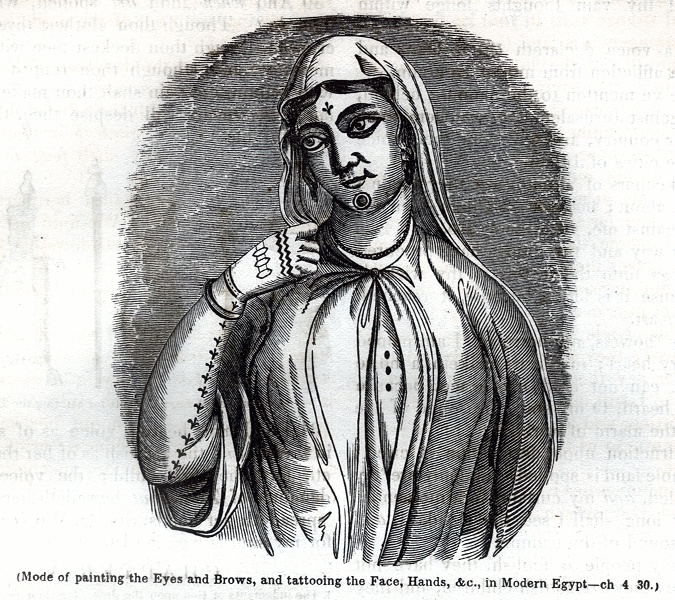 Mode of painting the Eyes and Brows, and tattooing the Face, Hands, etc. in Modern Egypt