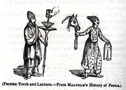 Persian Torch and Lanterns - from Malcom's History of Persia