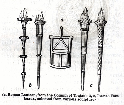 Roman Lantern, from the Column of Trajan, Roman Flambeaux